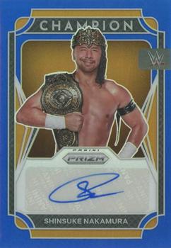2022 Panini Prizm WWE - Champion Signatures Blue #CS-SKN Shinsuke Nakamura Front