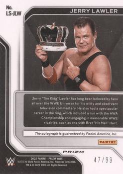 2022 Panini Prizm WWE - Legendary Signatures Red #LS-JLW Jerry Lawler Back