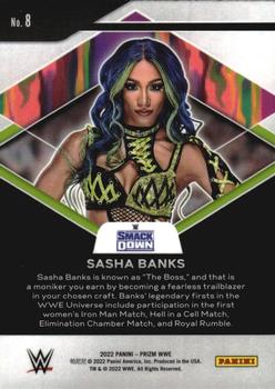 2022 Panini Prizm WWE - Fearless #8 Sasha Banks Back