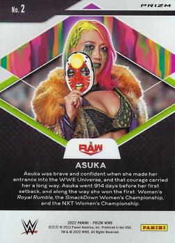 2022 Panini Prizm WWE - Fearless Green #2 Asuka Back