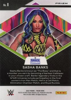 2022 Panini Prizm WWE - Fearless Silver #8 Sasha Banks Back