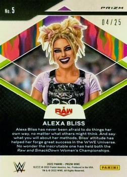 2022 Panini Prizm WWE - Fearless Green Pulsar #5 Alexa Bliss Back
