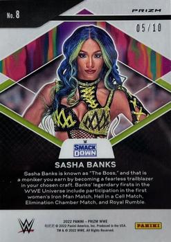 2022 Panini Prizm WWE - Fearless Gold #8 Sasha Banks Back
