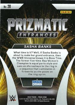 2022 Panini Prizm WWE - Prizmatic Entrances #20 Sasha Banks Back