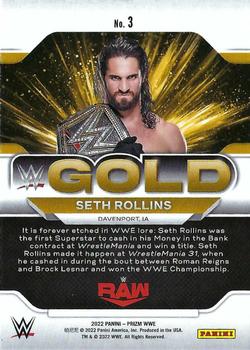 2022 Panini Prizm WWE - WWE Gold #3 Seth Rollins Back