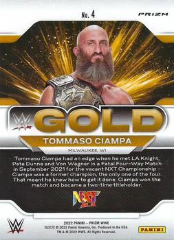 2022 Panini Prizm WWE - WWE Gold Green #4 Tommaso Ciampa Back