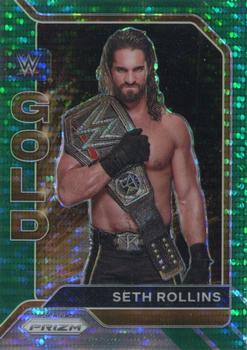 2022 Panini Prizm WWE - WWE Gold Green Pulsar #3 Seth Rollins Front