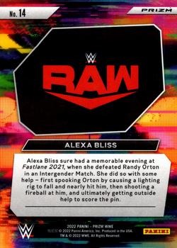 2022 Panini Prizm WWE - WWE Next Level Silver #14 Alexa Bliss Back