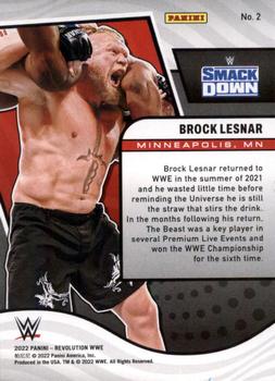 2022 Panini Revolution WWE #2 Brock Lesnar Back