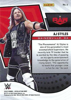 2022 Panini Revolution WWE #6 AJ Styles Back