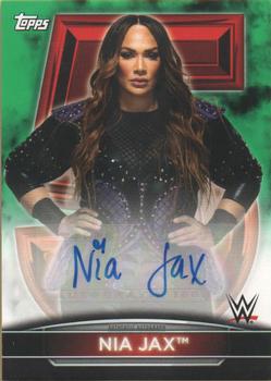 2021 Topps WWE Women's Division - 5th Anniversary Championship Autographs Green #5A-NJ Nia Jax Front