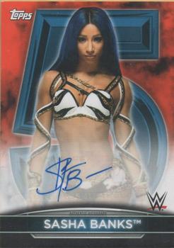 2021 Topps WWE Women's Division - 5th Anniversary Championship Autographs Orange #5A-SB Sasha Banks Front