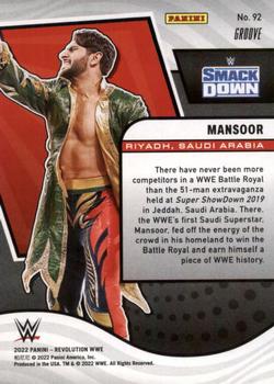 2022 Panini Revolution WWE - Groove #92 Mansoor Back