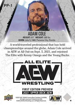 2021 Upper Deck AEW - First Edition Previews #PP-1 Adam Cole Back