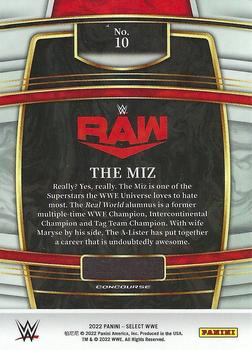 2022 Panini Select WWE #10 The Miz Back