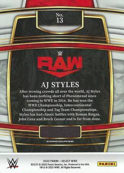 2022 Panini Select WWE #13 AJ Styles Back