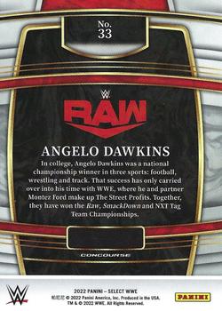 2022 Panini Select WWE #33 Angelo Dawkins Back