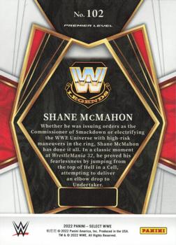2022 Panini Select WWE #102 Shane McMahon Back