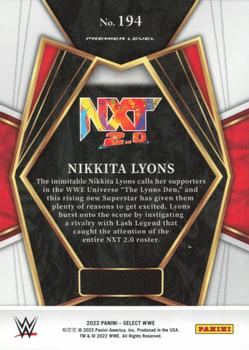 2022 Panini Select WWE #194 Nikkita Lyons Back