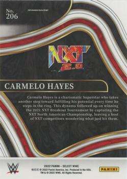 2022 Panini Select WWE #206 Carmelo Hayes Back