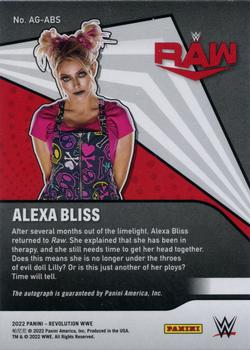 2022 Panini Revolution WWE - Autographs #AG-ABS Alexa Bliss Back