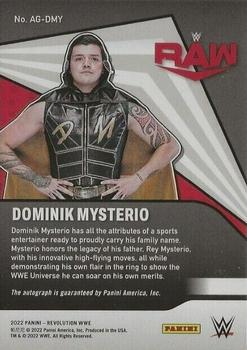 2022 Panini Revolution WWE - Autographs #AG-DMY Dominik Mysterio Back