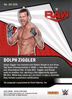 2022 Panini Revolution WWE - Autographs #AG-DZG Dolph Ziggler Back