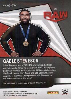 2022 Panini Revolution WWE - Autographs #AG-GSV Gable Steveson Back