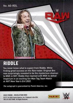 2022 Panini Revolution WWE - Autographs #AG-RDL Riddle Back