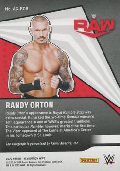 2022 Panini Revolution WWE - Autographs #AG-ROR Randy Orton Back