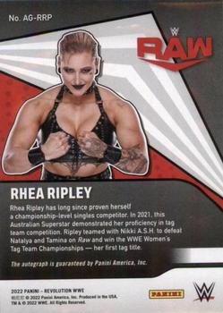 2022 Panini Revolution WWE - Autographs #AG-RRP Rhea Ripley Back