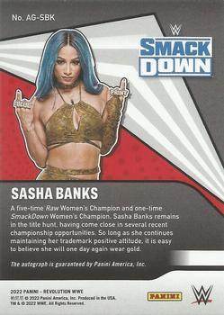 2022 Panini Revolution WWE - Autographs #AG-SBK Sasha Banks Back