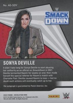 2022 Panini Revolution WWE - Autographs #AG-SDV Sonya Deville Back