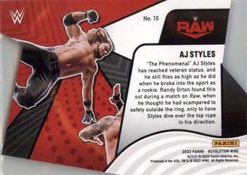 2022 Panini Revolution WWE - Liftoff! #10 AJ Styles Back