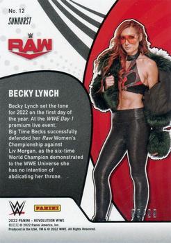 2022 Panini Revolution WWE - Vortex Sunburst #12 Becky Lynch Back