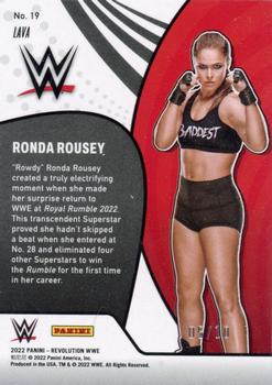 2022 Panini Revolution WWE - Vortex Lava #19 Ronda Rousey Back