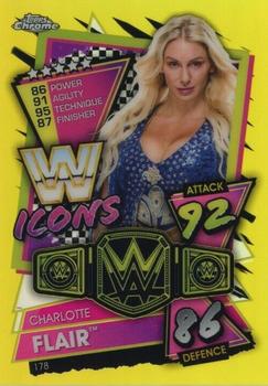 2021 Topps Chrome Slam Attax WWE - Yellow Refractors #178 Charlotte Flair Front