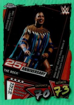 2021 Topps Chrome Slam Attax WWE - Green Refractors #119 The Rock Front