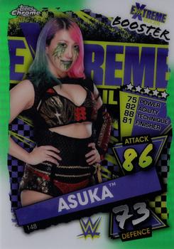 2021 Topps Chrome Slam Attax WWE - Green Refractors #148 Asuka Front