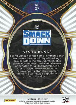 2022 Panini Select WWE - Phenomenon Flash Prizms #27 Sasha Banks Back