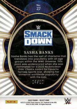 2022 Panini Select WWE - Phenomenon Gold Prizms #27 Sasha Banks Back