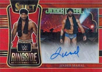 2022 Panini Select WWE - Ringside Action Signatures Red Prizms #RA-JMH Jinder Mahal Front
