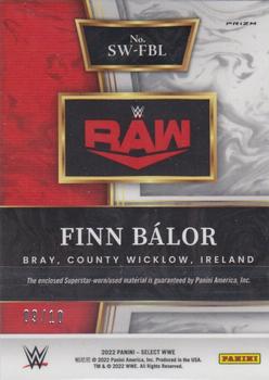 2022 Panini Select WWE - Selective Swatches Gold Prizms #SW-FBL Finn Balor Back