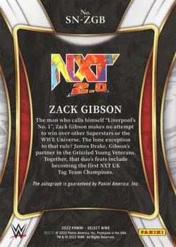 2022 Panini Select WWE - Signature Selections #SN-ZGB Zack Gibson Back