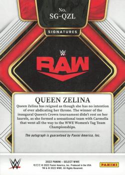 2022 Panini Select WWE - Signatures #SG-QZL Queen Zelina Back