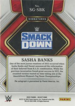 2022 Panini Select WWE - Signatures #SG-SBK Sasha Banks Back