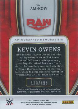 2022 Panini Select WWE - Autographed Memorabilia #AM-KOW Kevin Owens Back