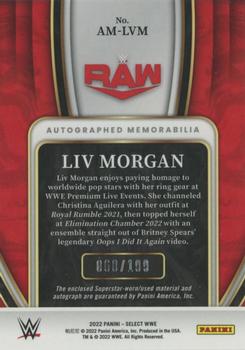 2022 Panini Select WWE - Autographed Memorabilia #AM-LVM Liv Morgan Back