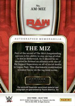 2022 Panini Select WWE - Autographed Memorabilia #AM-MIZ The Miz Back