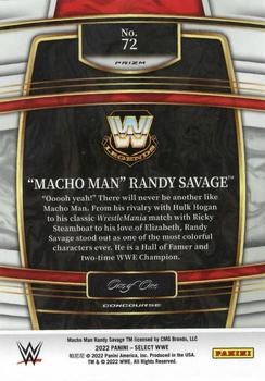 2022 Panini Select WWE - Black Prizms #72 Macho Man Randy Savage Back